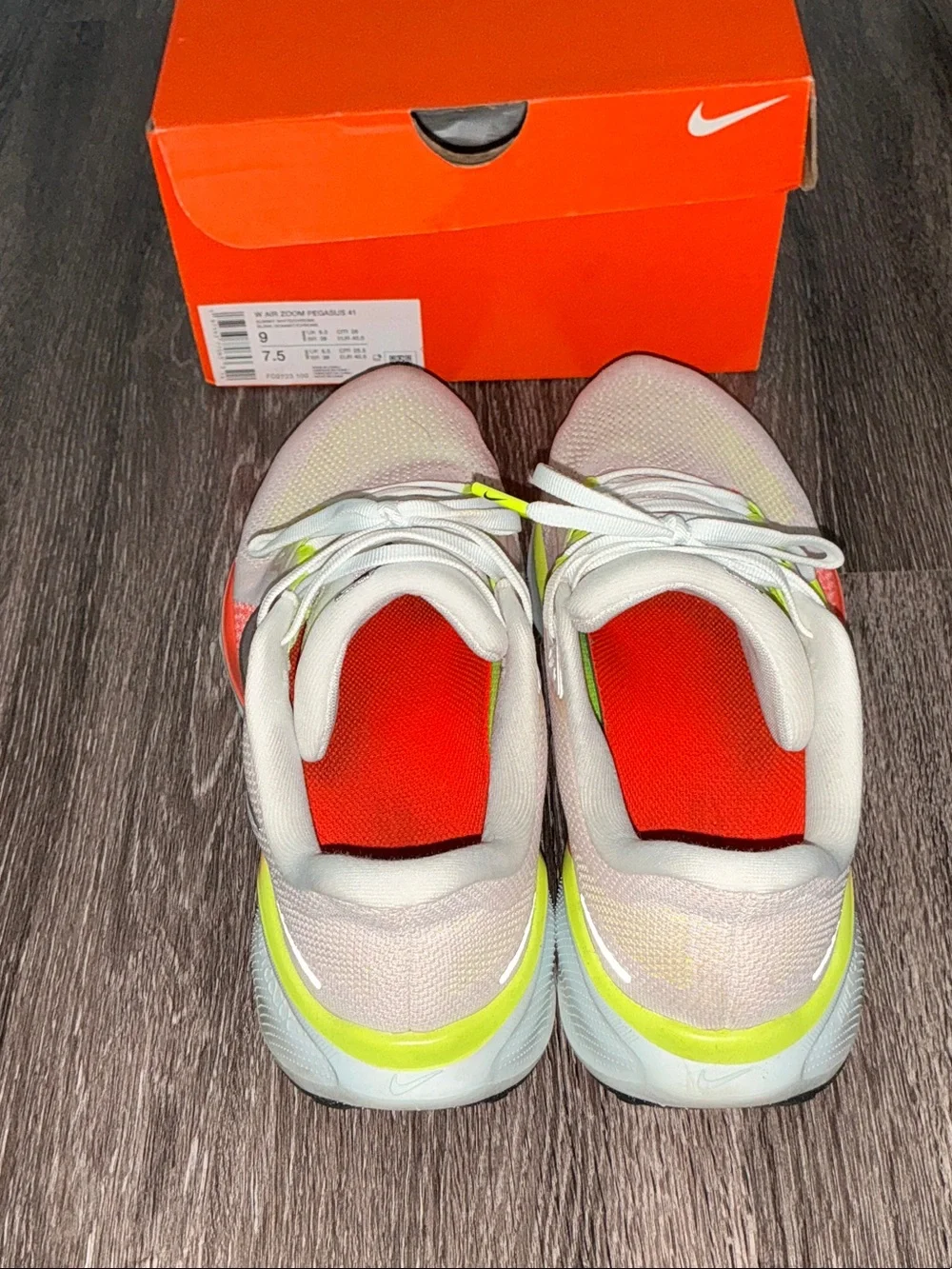 Nike Women’sAir Zoom Pegasus 41 Athletic Shoes - White with Neon Pink & Lime